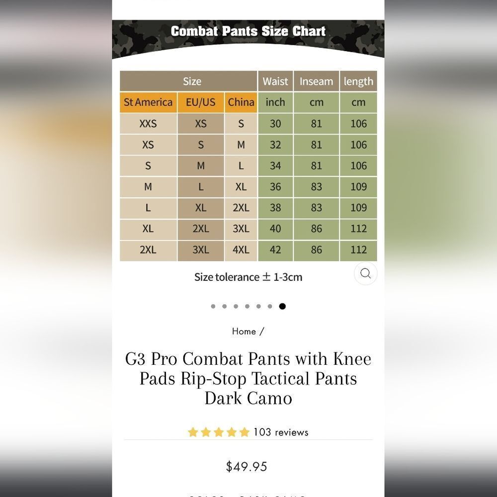 5.11 Tactical Cargo Pants Green and Black Ripstop Fabric [42 Waist X 34 Long] - Picture 7 of 8